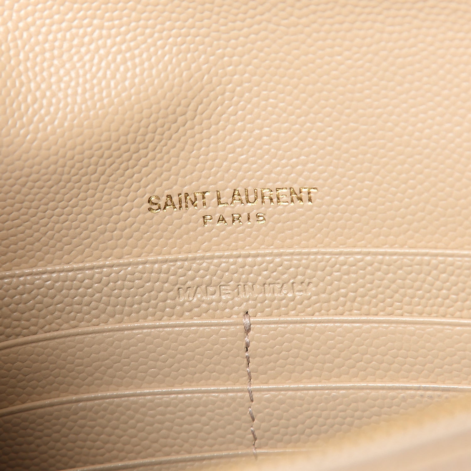 Saint Laurent Grain De Poudre Matelasse Chevron Monogram Envelope Chain Wallet Nude Powder 6 of 10