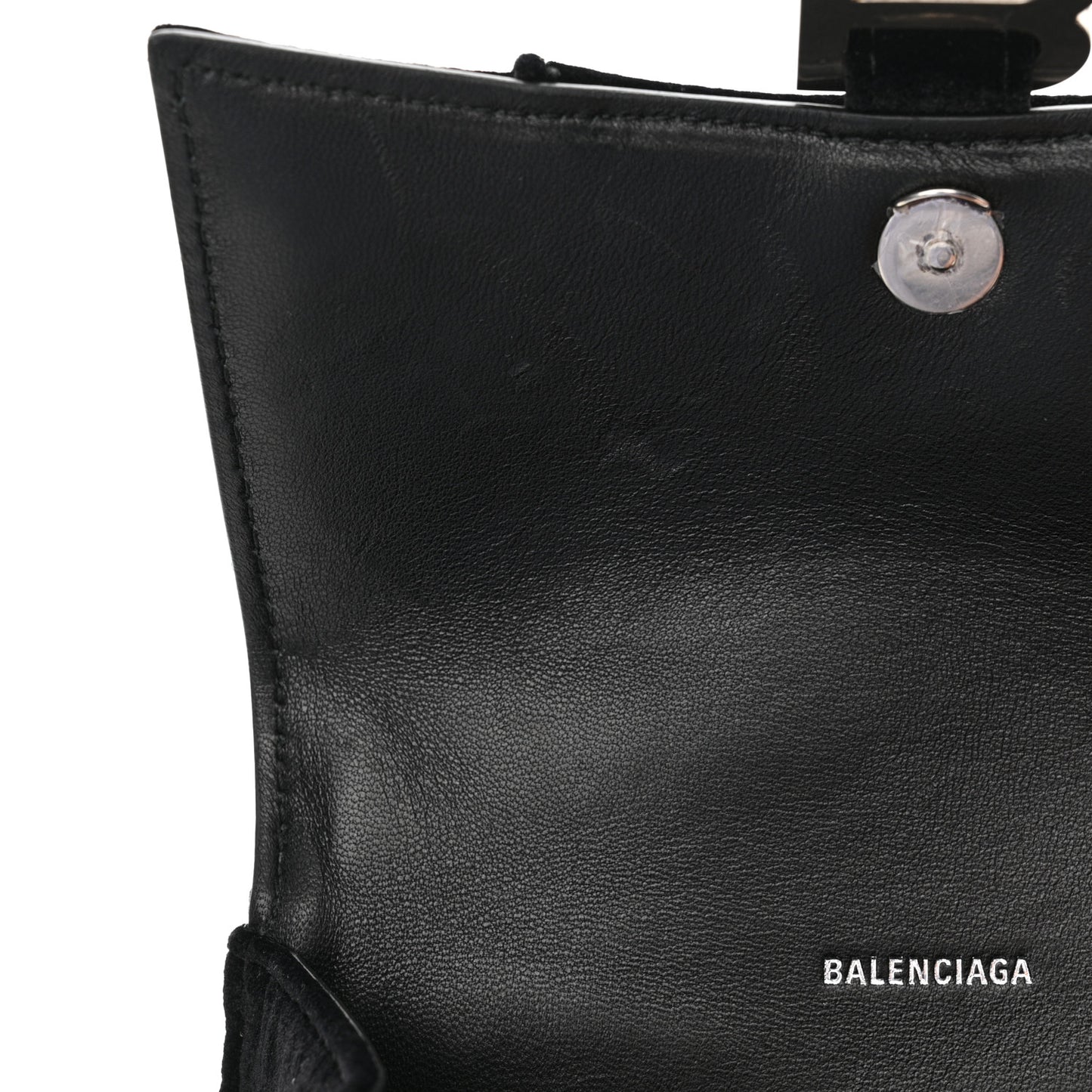 Velvet Jersey Hourglass Top Handle Bag XS Black