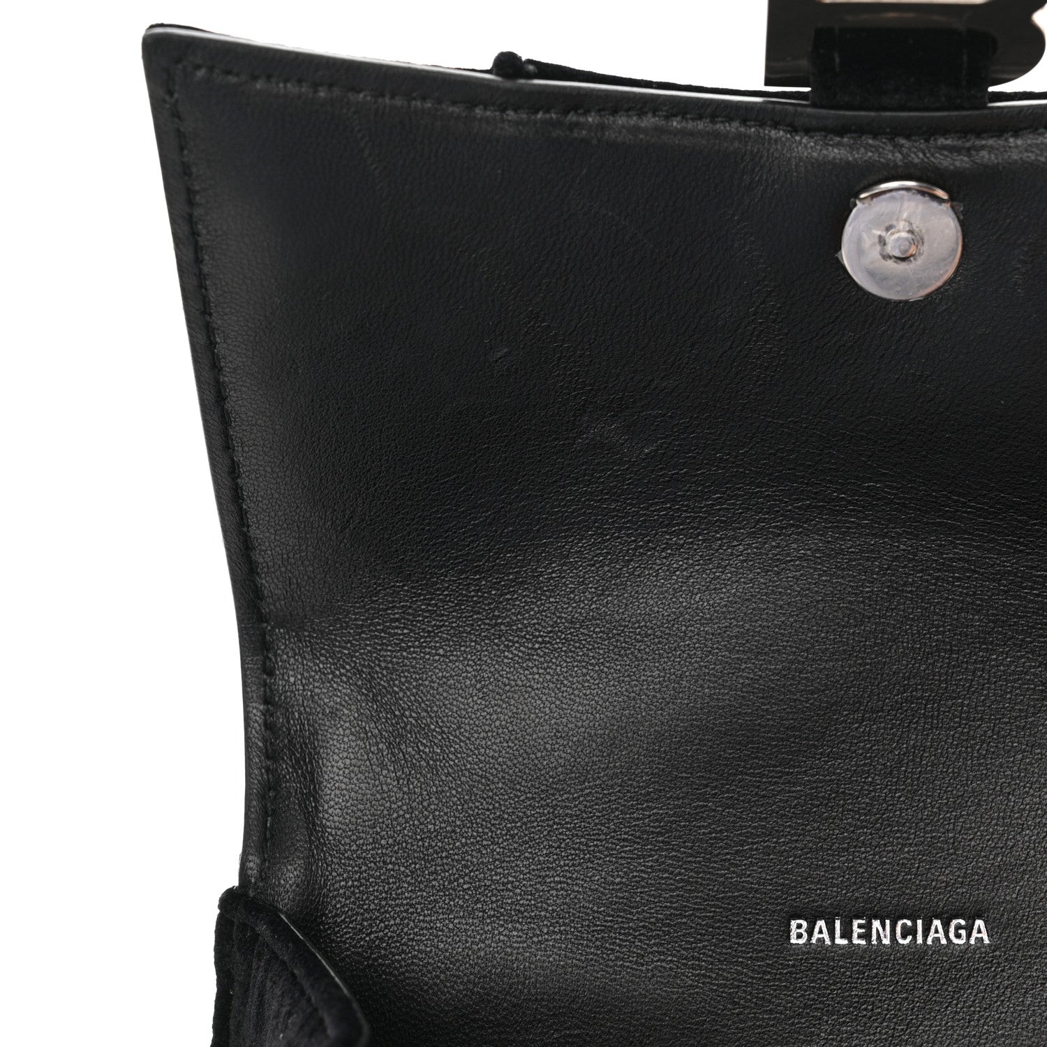 Balenciaga Velvet Jersey Hourglass Top Handle Bag XS Black 14 of 17