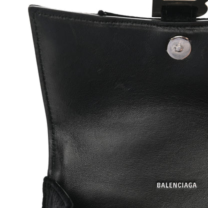 Balenciaga Velvet Jersey Hourglass Top Handle Bag XS Black 14 of 17