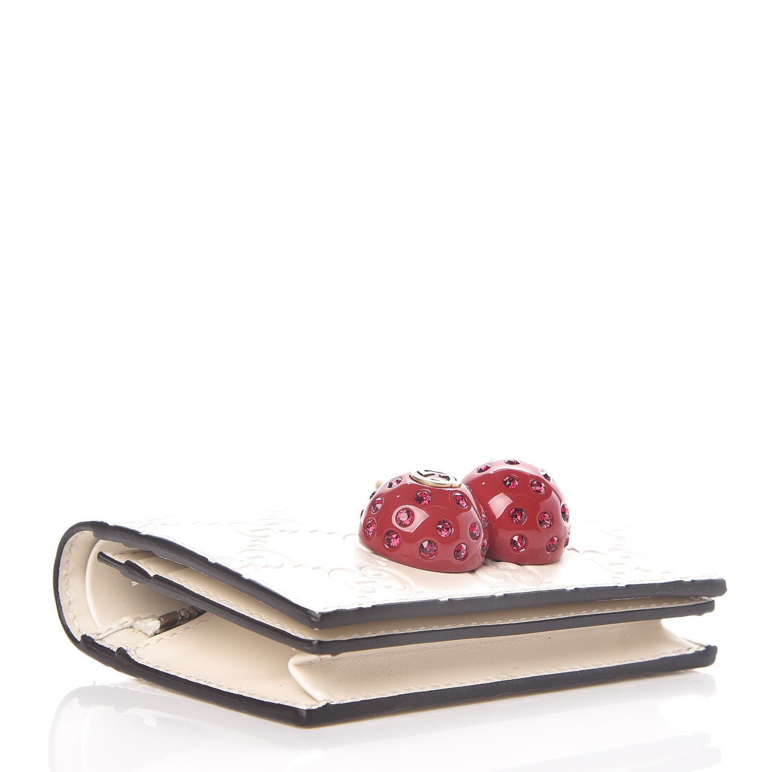 Gucci Guccissima Cherries Card Case Wallet White 4 of 10