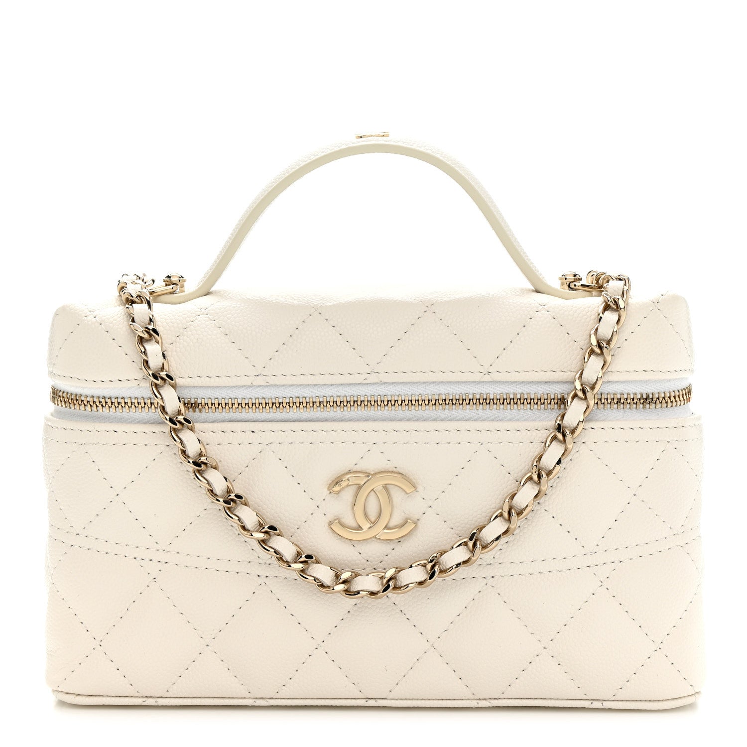 Chanel Caviar Quilted Trendy Handle Slim Vanity Ecru 1 of 10