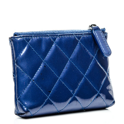 Chanel Patent Quilted Key Holder Case Blue 3 of 8