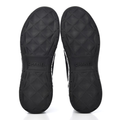 Chanel Suede Calfskin Velvet Grosgrain CC Sneakers 40.5 Black 5 of 9