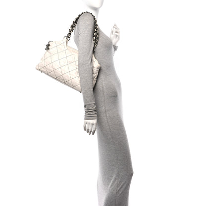 Chanel Aged Calfskin Double Contrast Stitch Hobo Bag Ivory 2 of 13