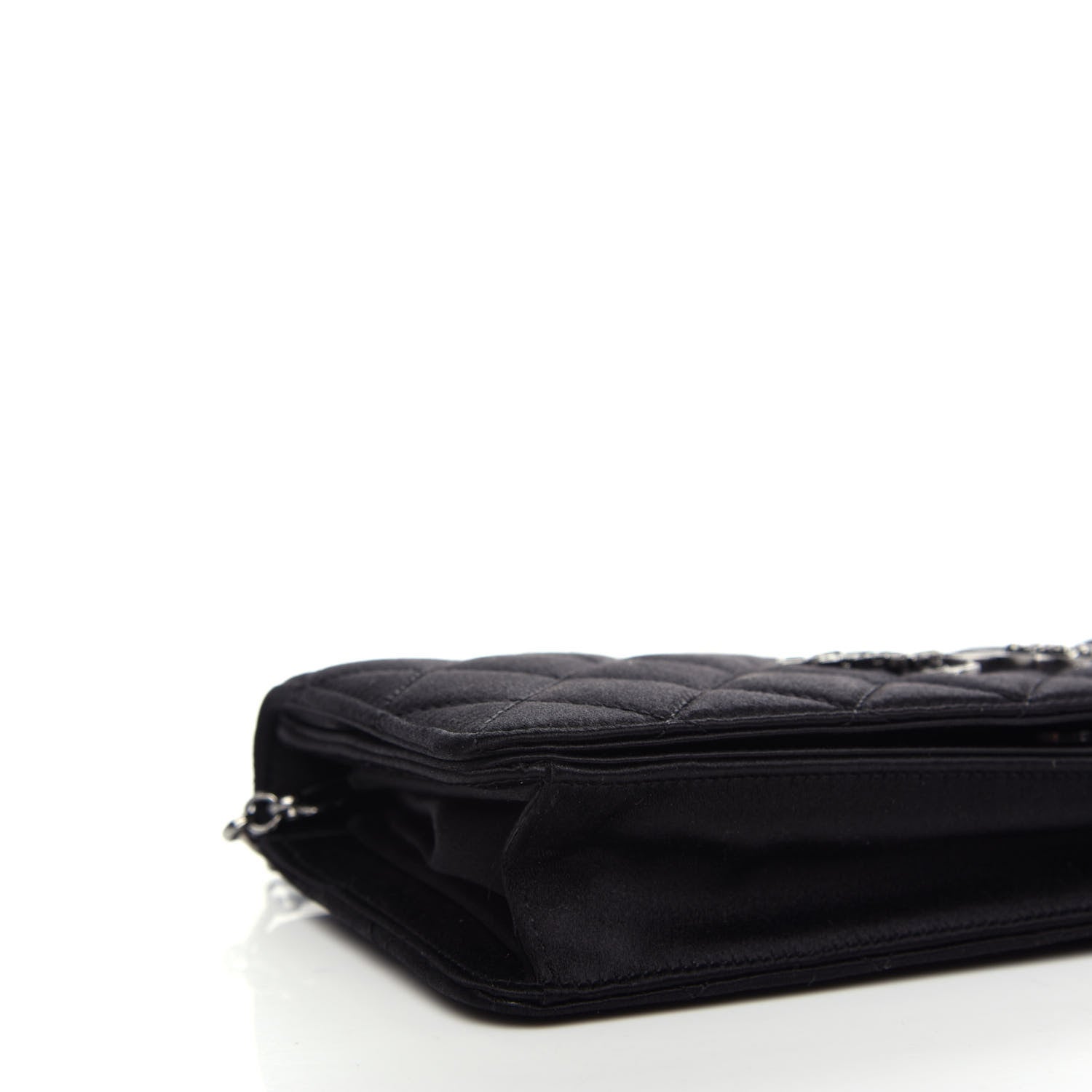 Chanel Satin Quilted CC Clutch With Chain Black 9 of 10