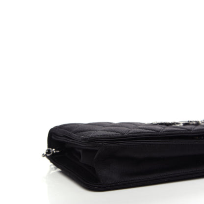 Chanel Satin Quilted CC Clutch With Chain Black 9 of 10