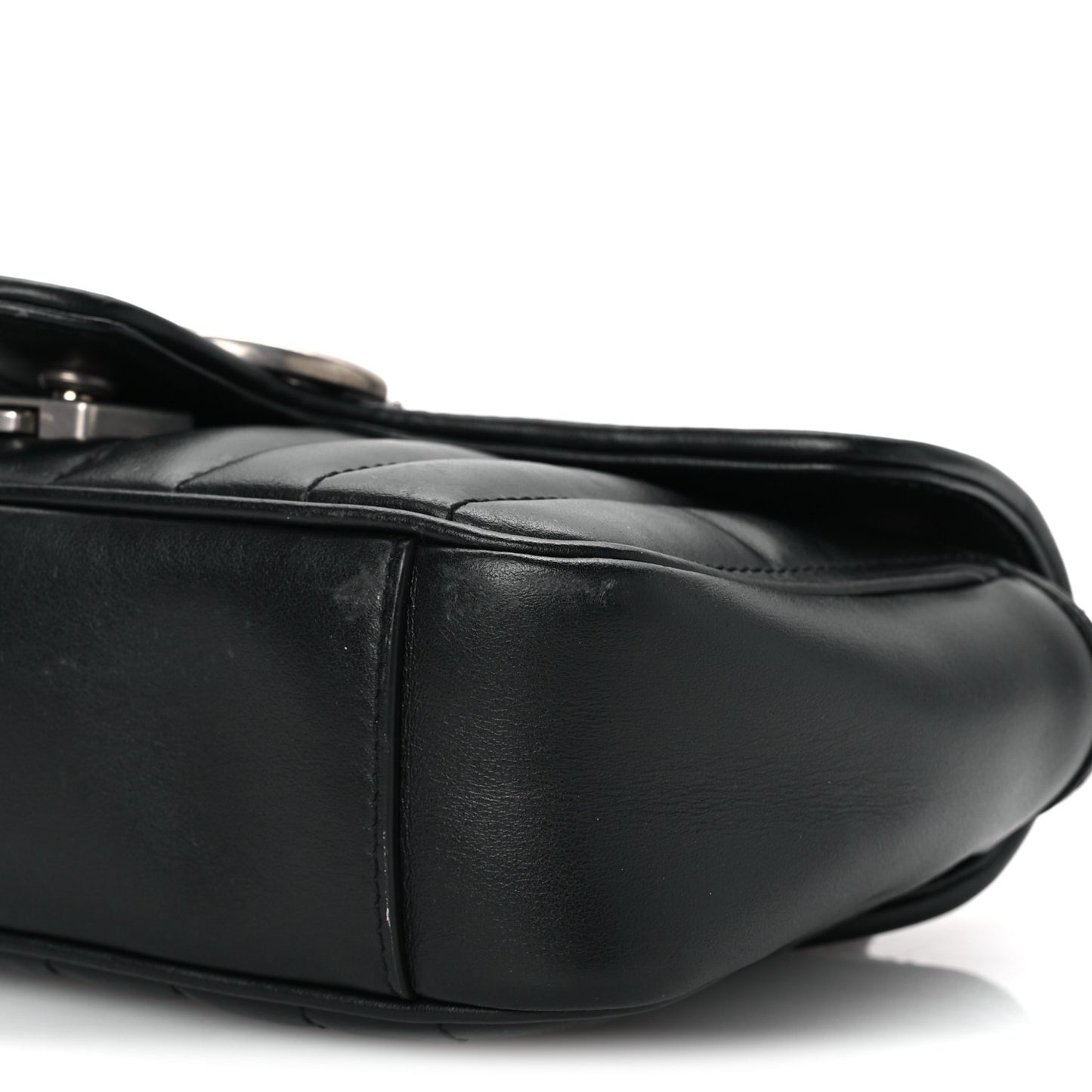 Calfskin Matelasse Aria Mini GG Marmont Shoulder Bag Black