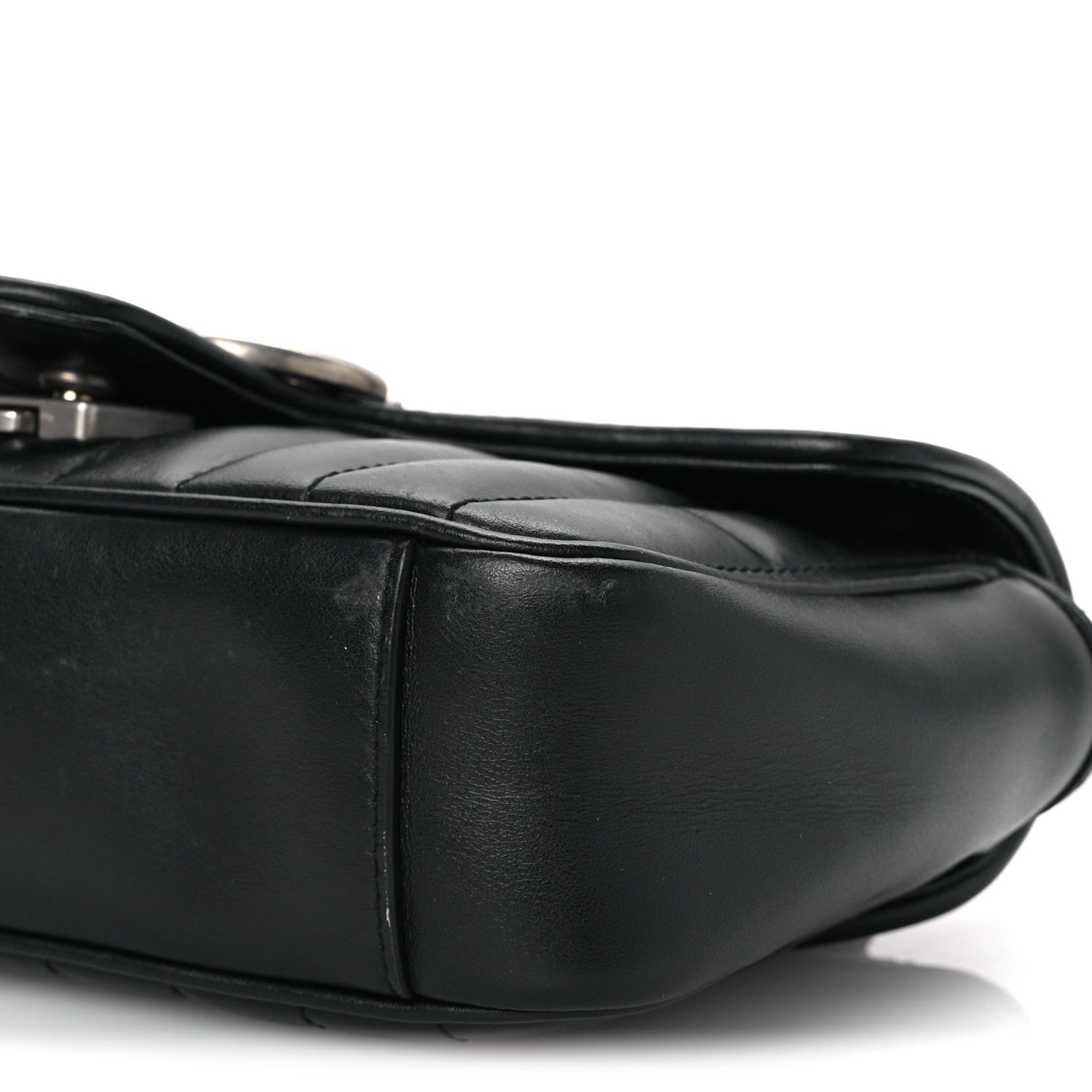 Gucci Calfskin Matelasse Aria Mini GG Marmont Shoulder Bag Black 10 of 10