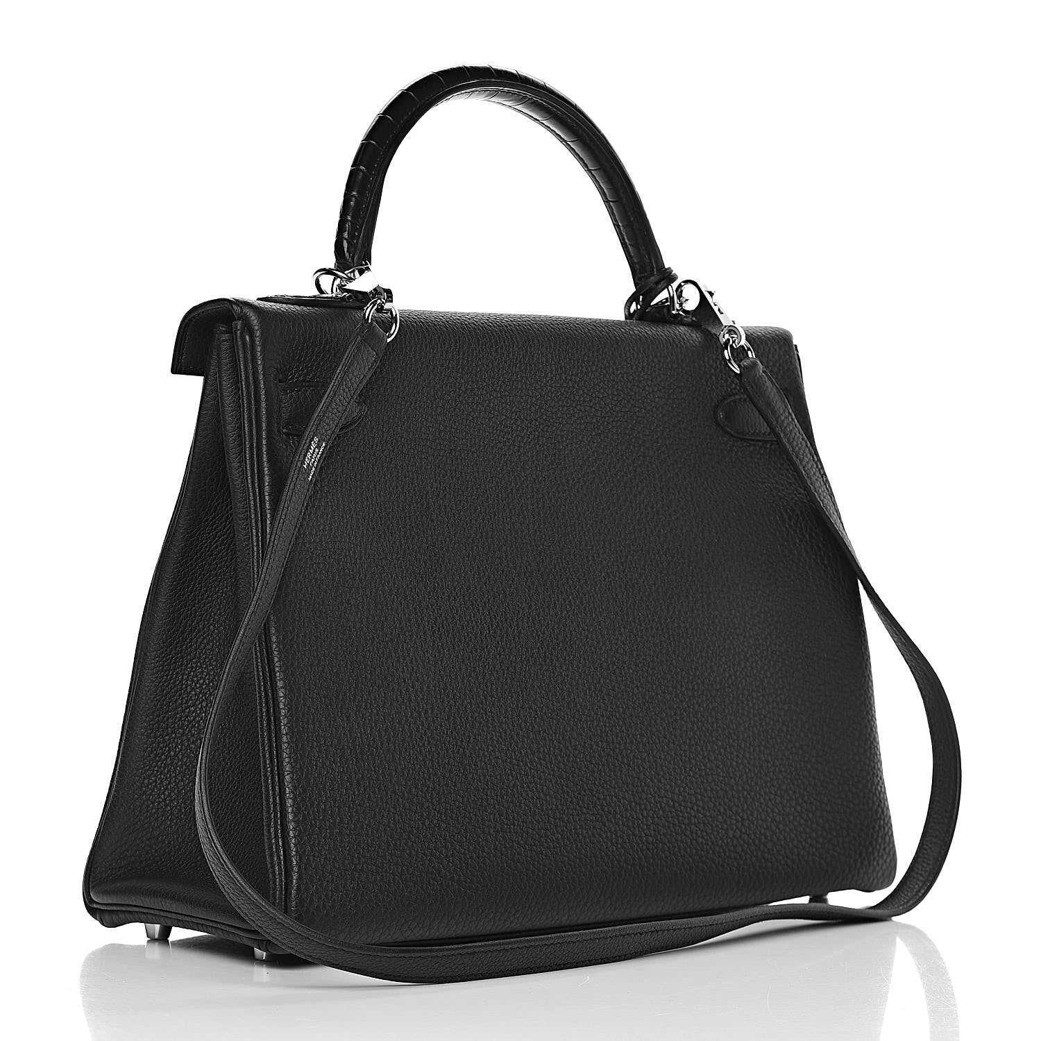 Hermes Togo Matte Alligator Kelly Retourne Touch 32 Black 4 of 42