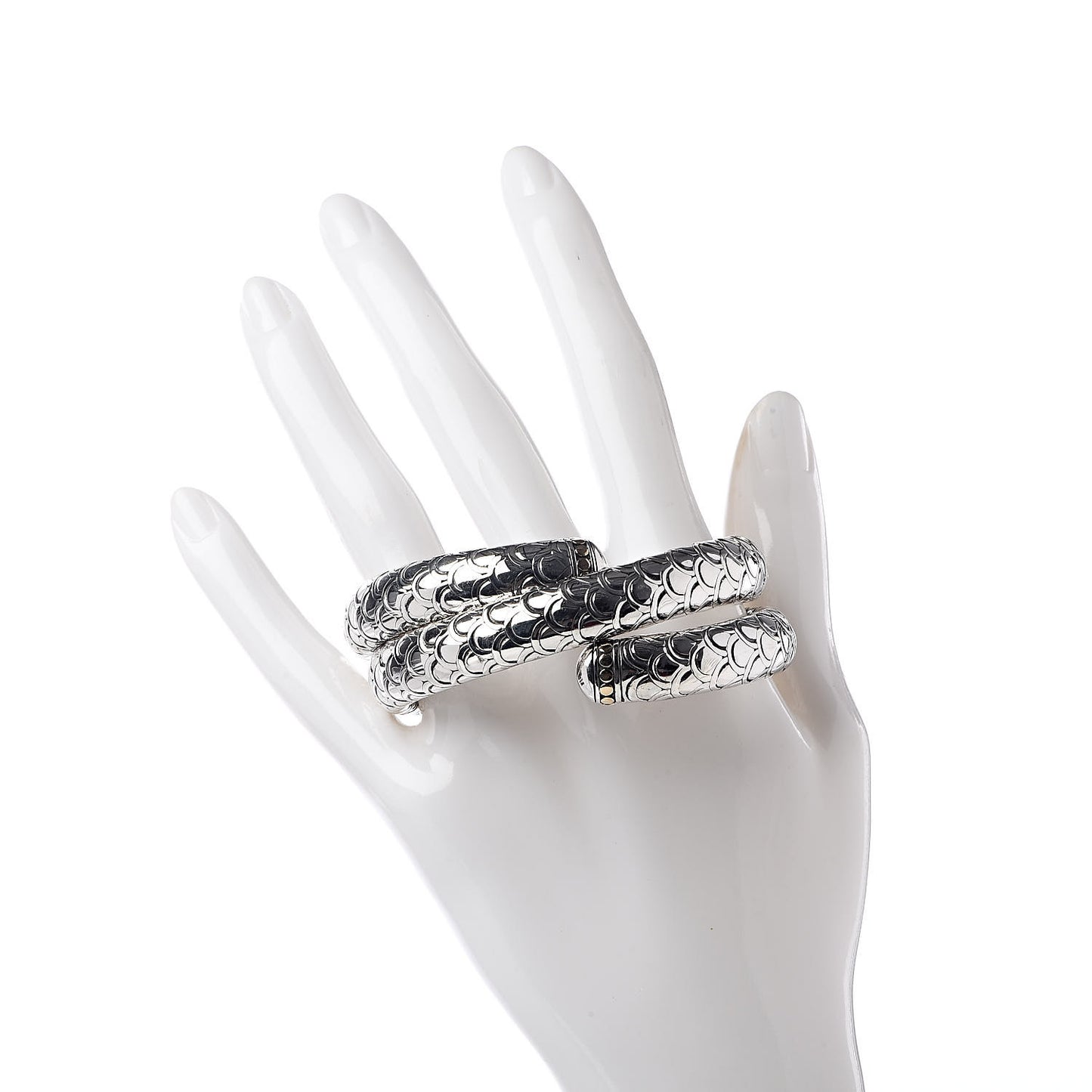 Sterling Silver 18K Yellow Gold Naga Triple Wrap Bracelet