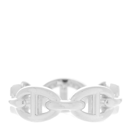 Hermes Sterling Silver PM Chaine d'Ancre Enchainee Band Ring 53 6.5 3 of 9