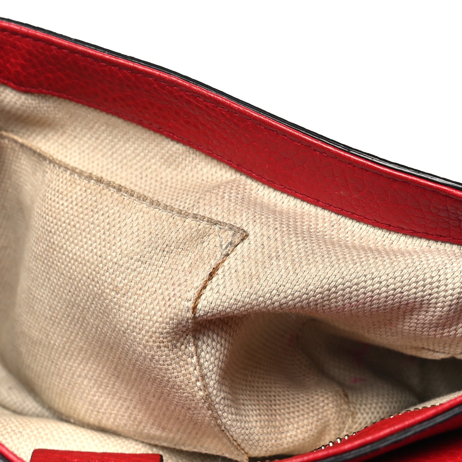 Gucci Pebbled Calfskin Medium Soho Flap Crossbody Vibrant Red 12 of 16