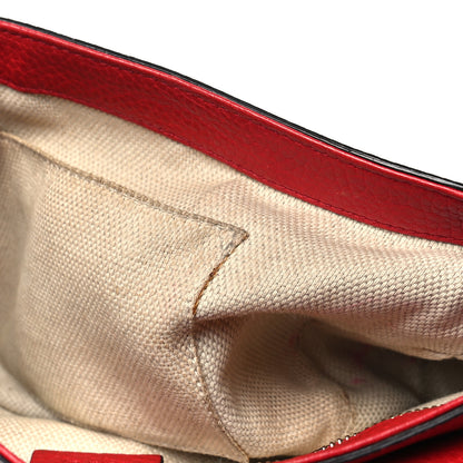 Gucci Pebbled Calfskin Medium Soho Flap Crossbody Vibrant Red 12 of 16
