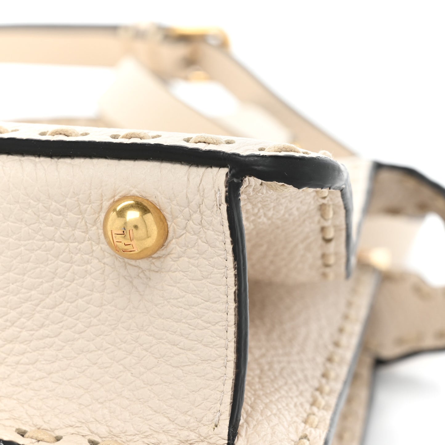 Vitello Granato Camoscio Selleria Macro Stitchings Medium Peekaboo I SEE U Satchel White