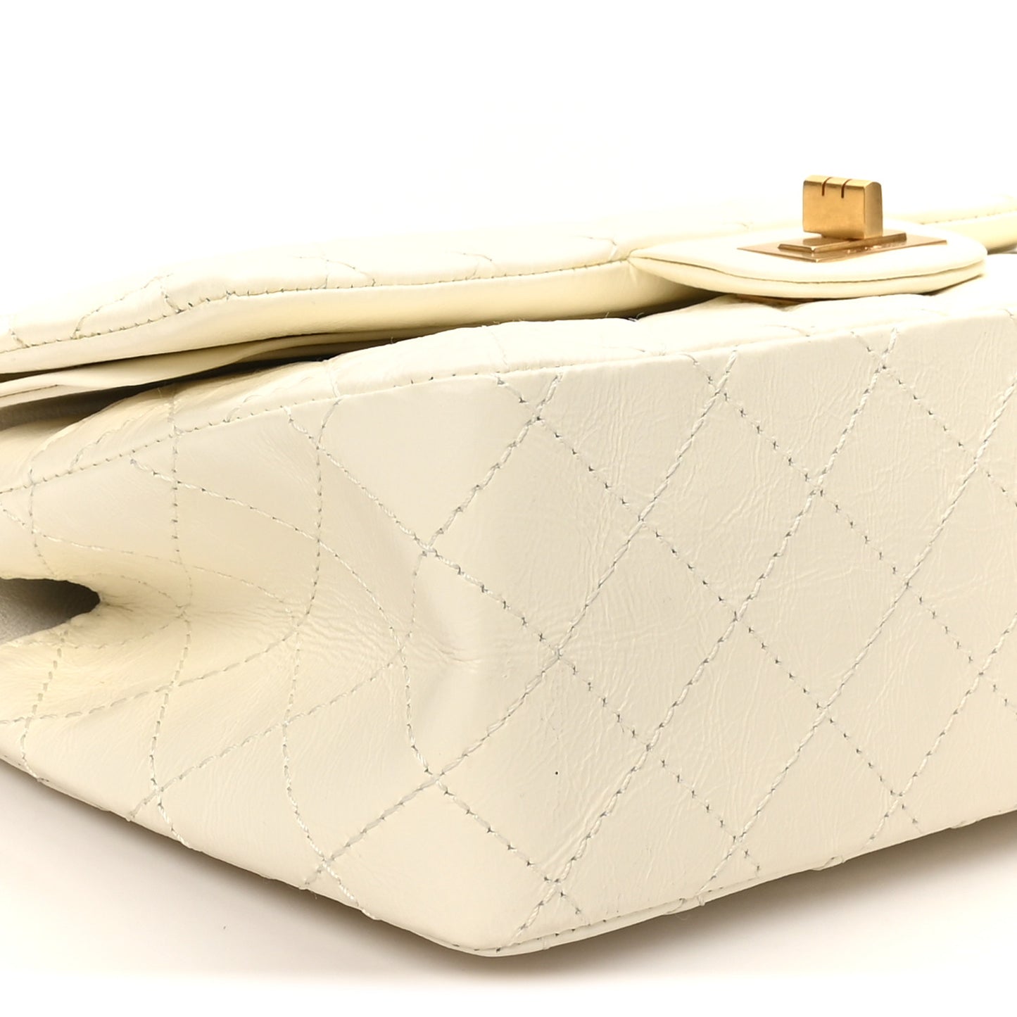 Aged Calfskin Quilted 2.55 Reissue 225 Flap White