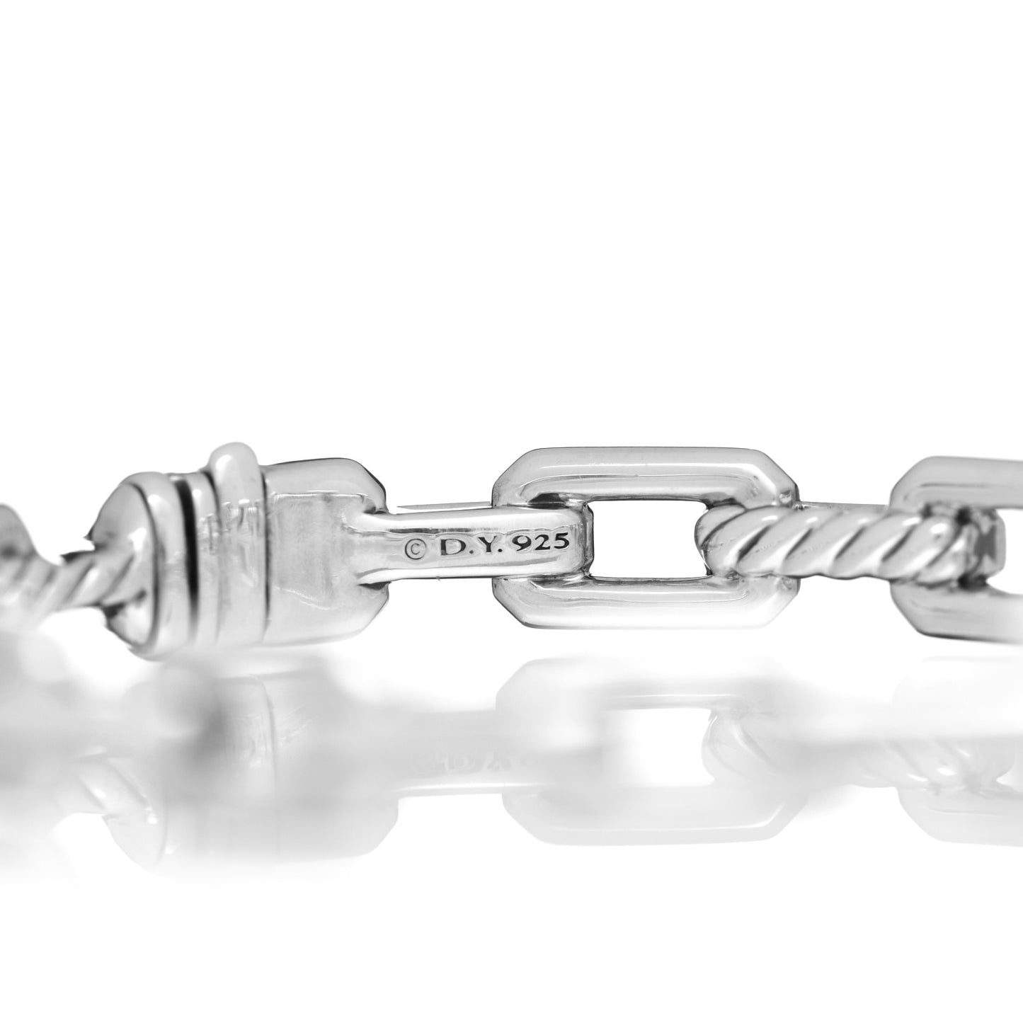 Sterling Silver Diamond 7mm Stax Link Bangle Bracelet