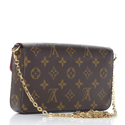 Louis Vuitton Monogram Pochette Felicie Chain Wallet Fuchsia 3 of 12
