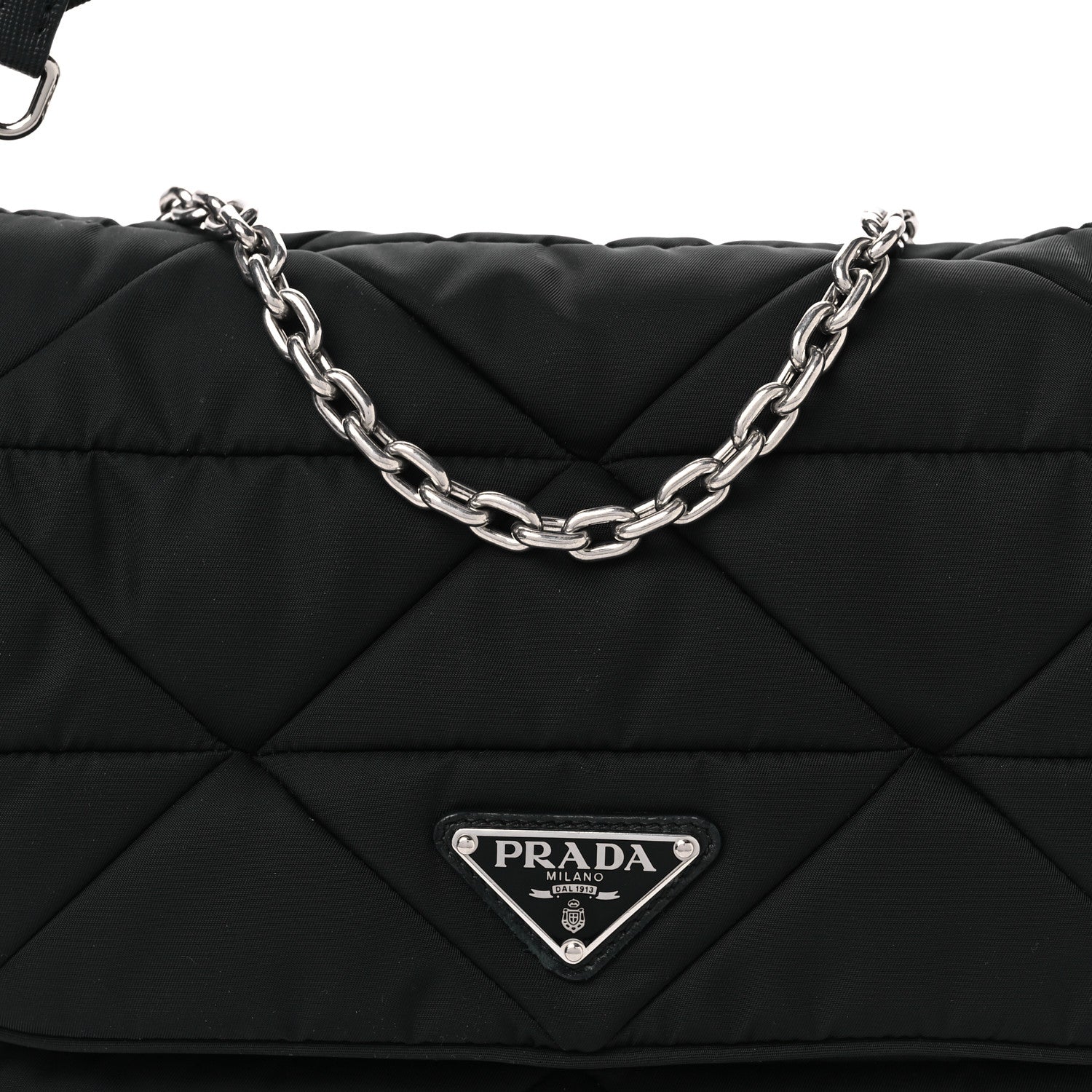 Prada Re-Nylon Quilted Padded Flap Shoulder Bag Black 8 of 10