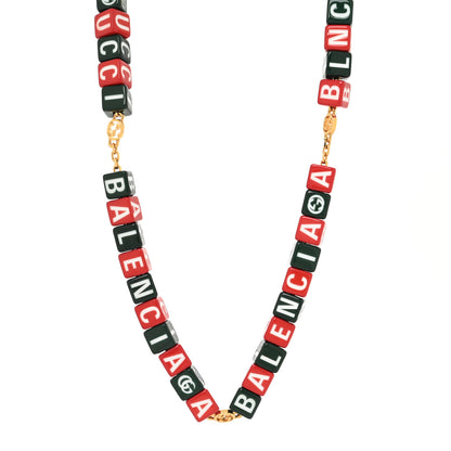 Gucci X BALENCIAGA Resin Symbols Necklace Green Red 1 of 3