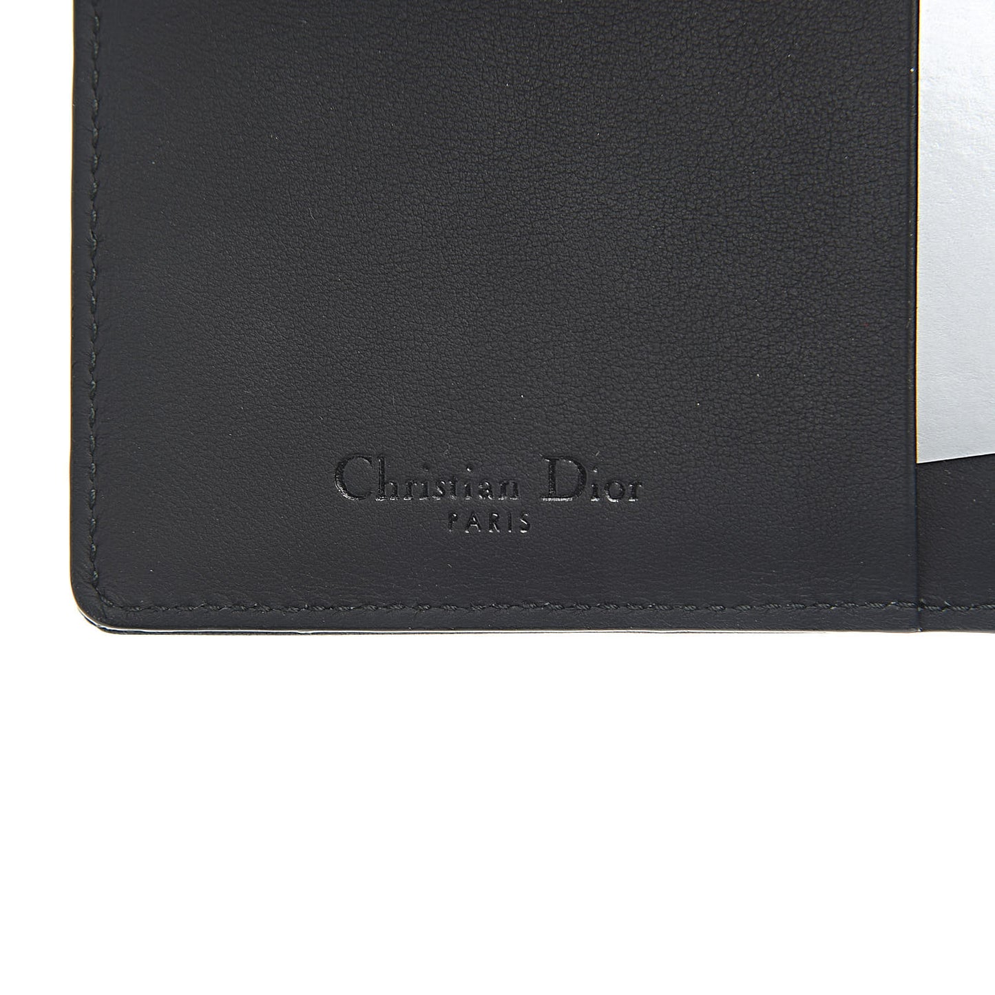 Ultra Matte Calfskin Studded Diorama Card Holder Black