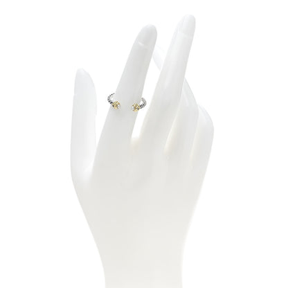 David Yurman Sterling Silver 14K Yellow Gold Diamond Pearl Renaissance Ring 50 5.25 2 of 5