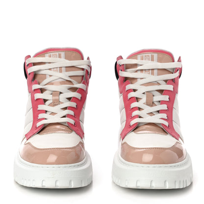 Christian Dior Nylon Calfskin Womens D-Player High Top Sneakers 39 Pink 2 of 14