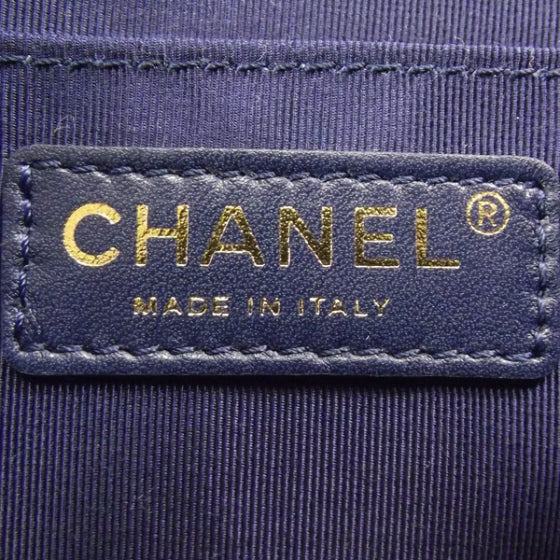 Lambskin Valentine Charms Medium Flap Navy