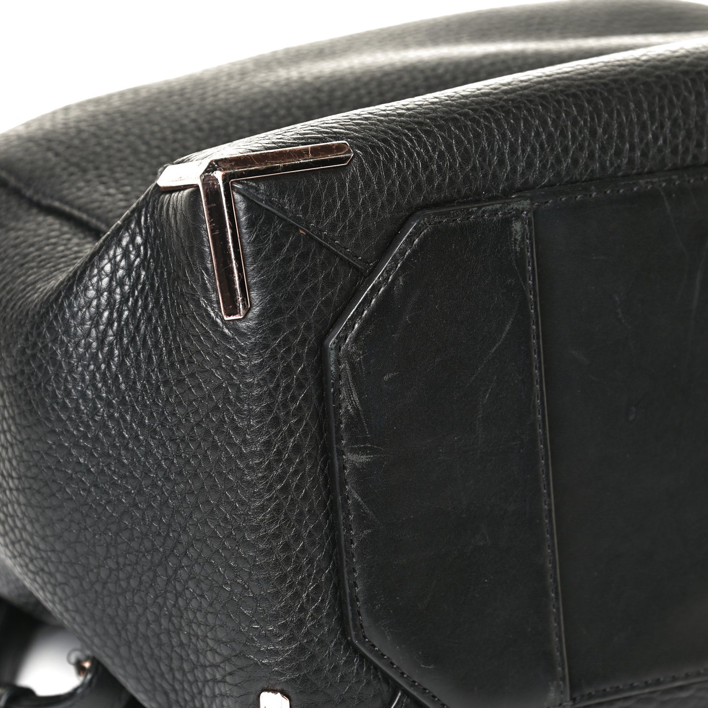 Pebbled Calfskin Prisma Skeletal Backpack Black Rose Gold Hardware