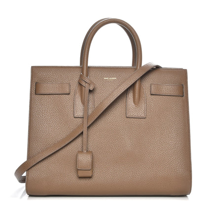 Saint Laurent Grained Calfskin Small Sac De Jour Taupe 1 of 8