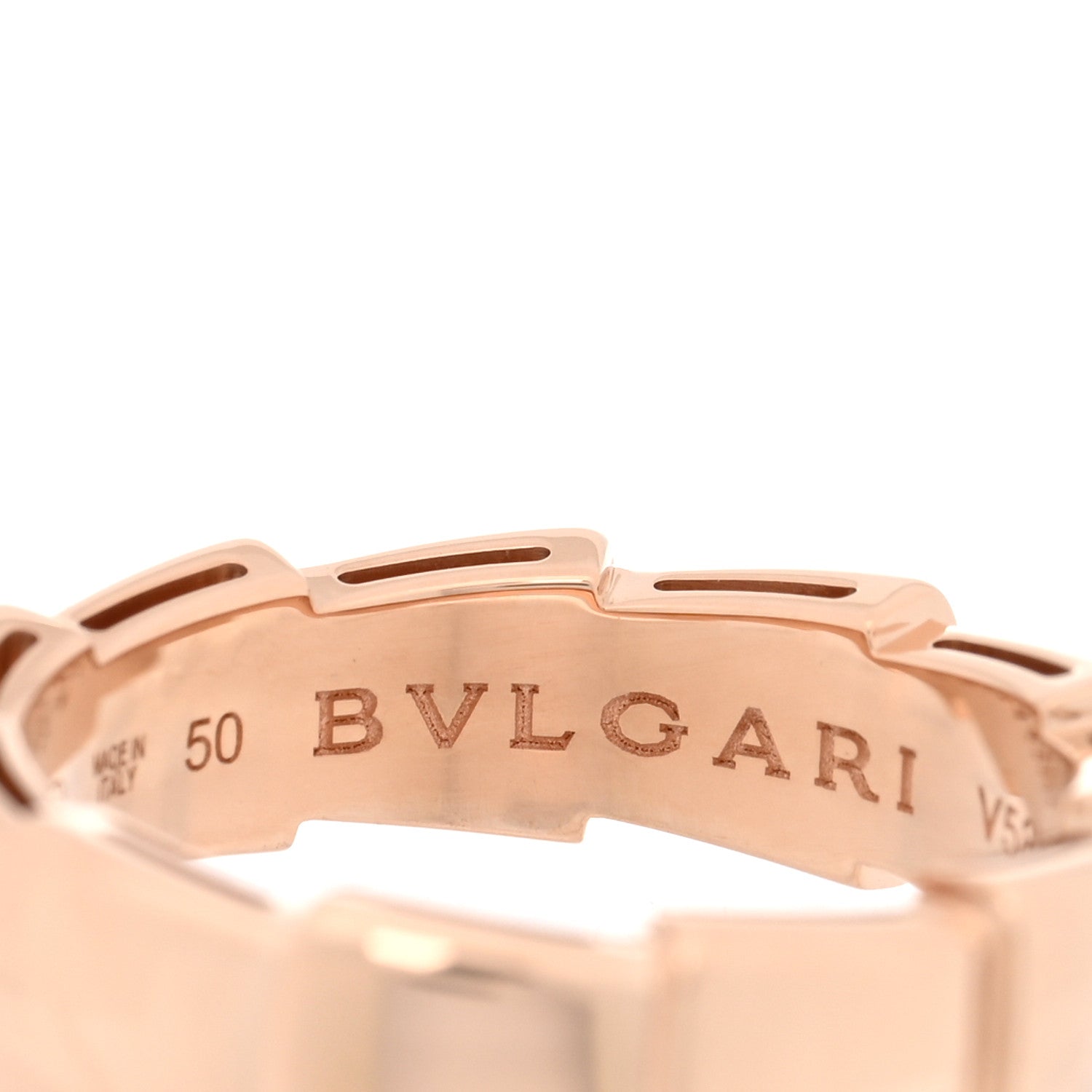 Bulgari 18K Rose Gold Serpenti 5mm Viper Band Ring 50 5.25 4 of 4
