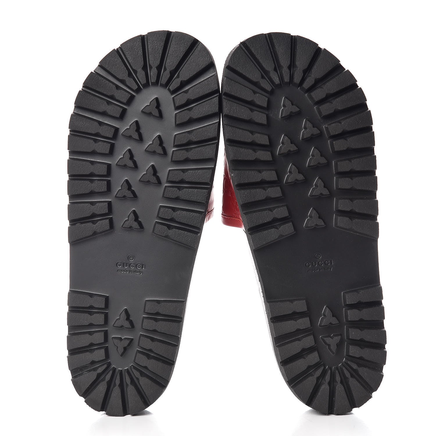 Gucci Guccissima Signature Mens Lug Sole Slide Sandals 13 Hibiscus Red 5 of 8