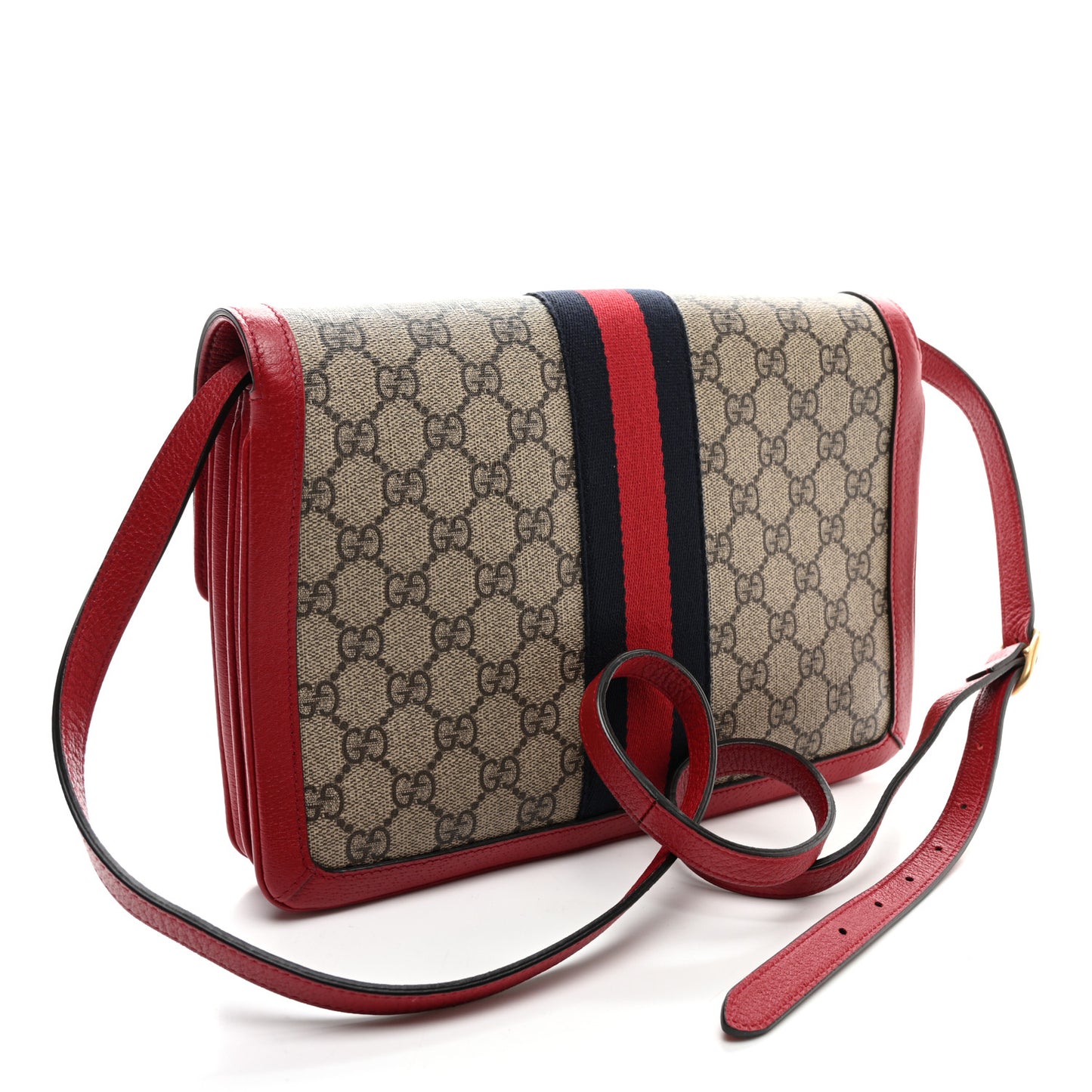 GG Supreme Monogram Medium Queen Margaret Shoulder Bag Red