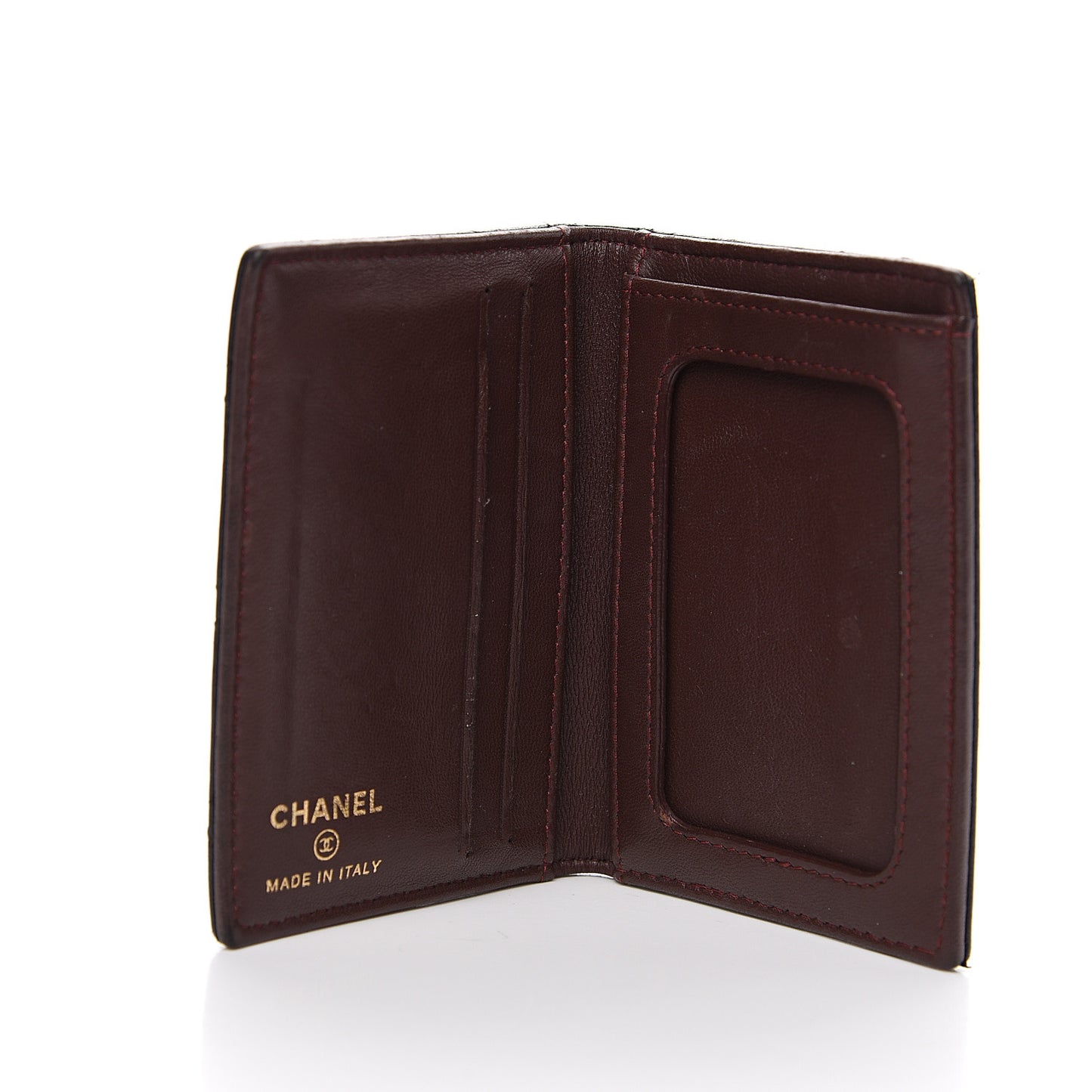 Lambskin Quilted Card Holder Wallet Black