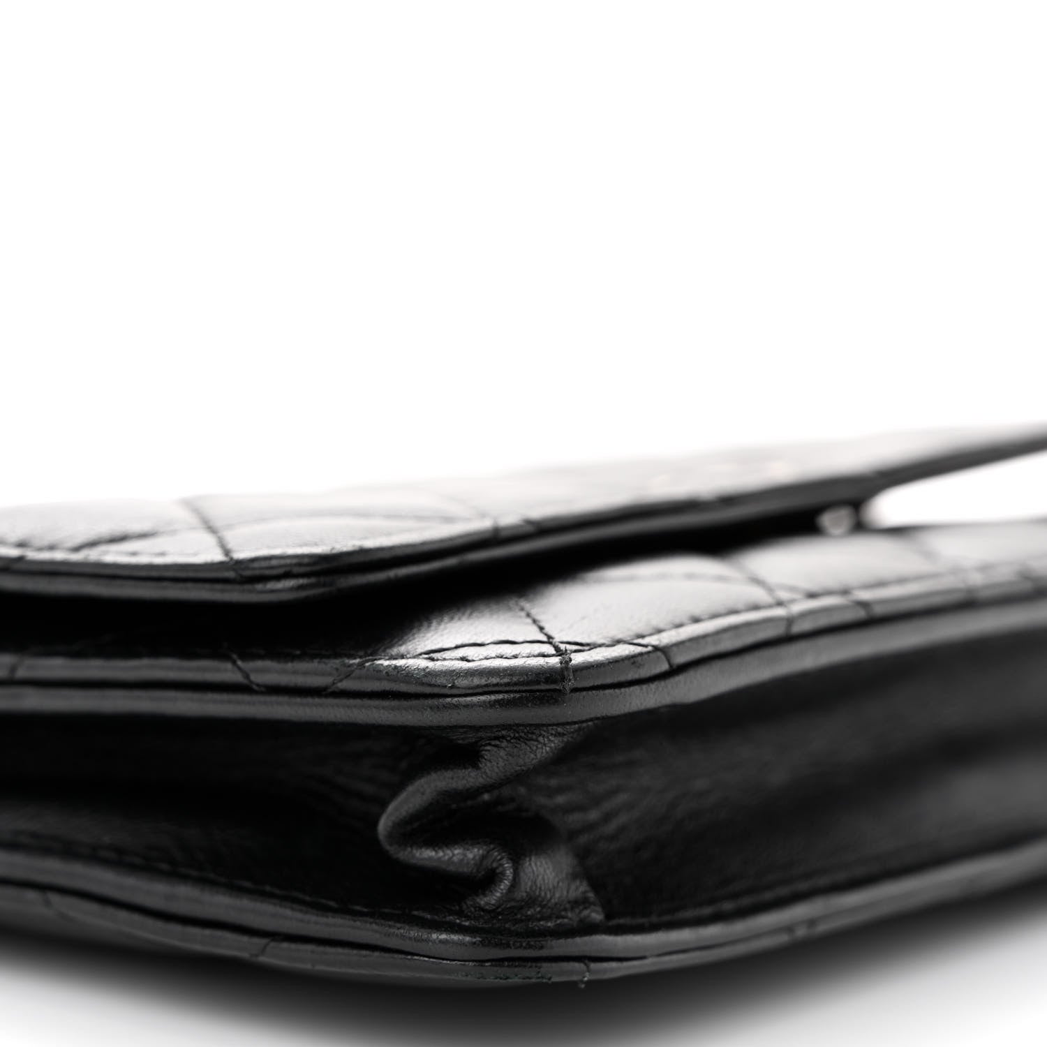 Chanel Lambskin Quilted Wallet On Chain WOC Black 10 of 13