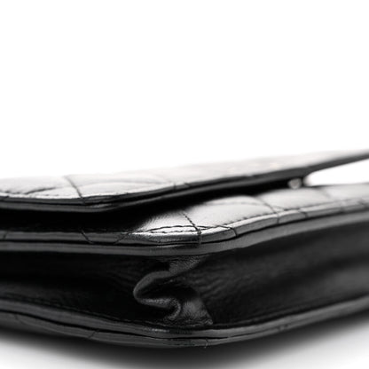 Chanel Lambskin Quilted Wallet On Chain WOC Black 10 of 13