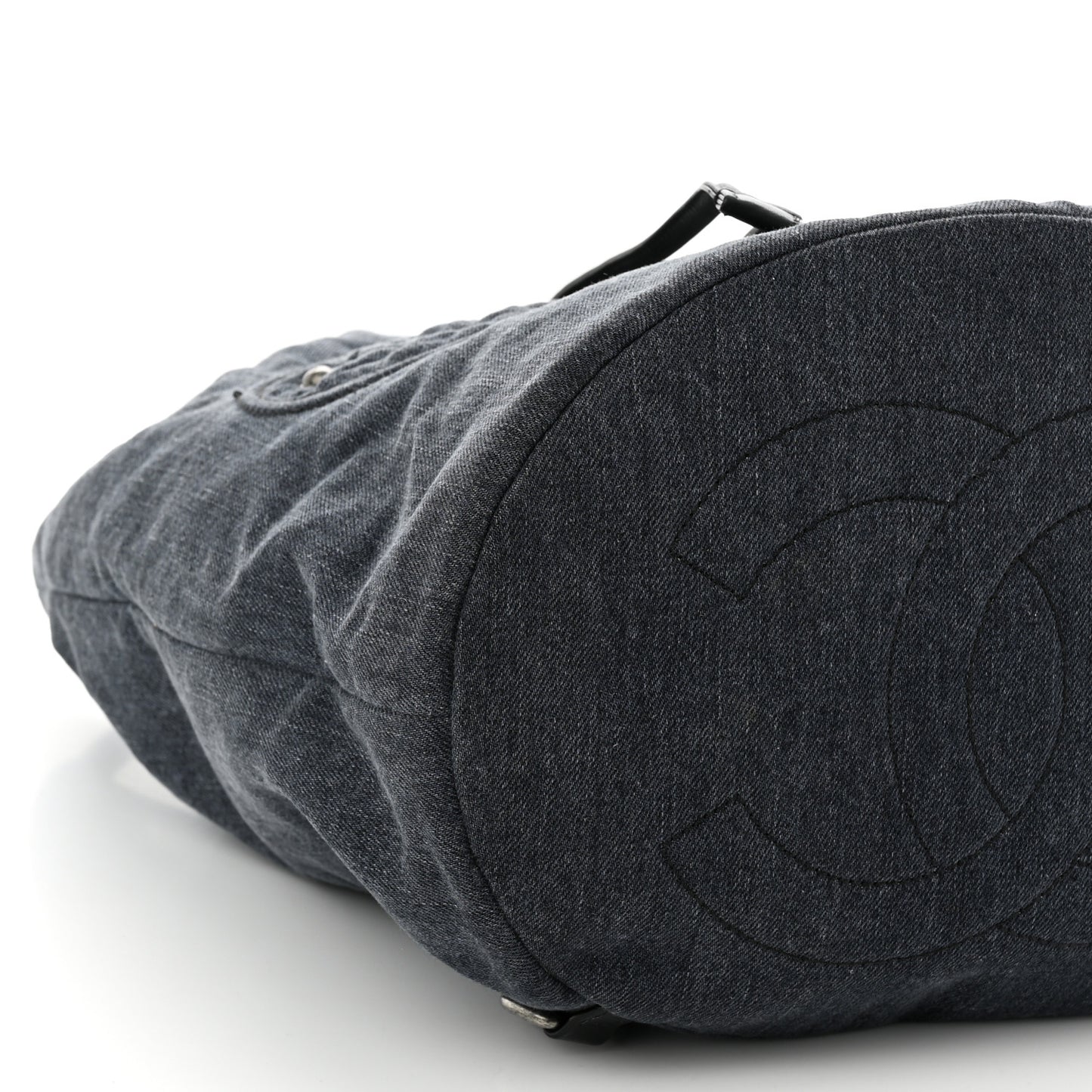 Denim Drawstring Backpack Blue