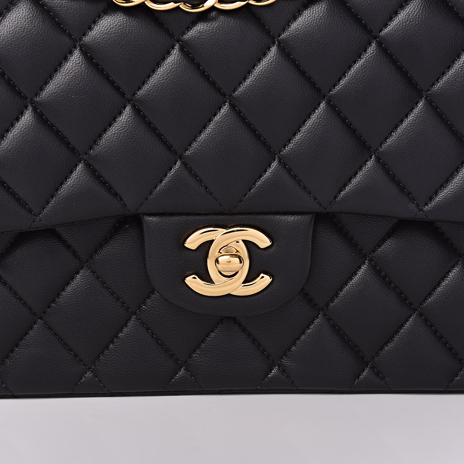 Chanel Lambskin Quilted Medium Double Flap Black 15 of 16
