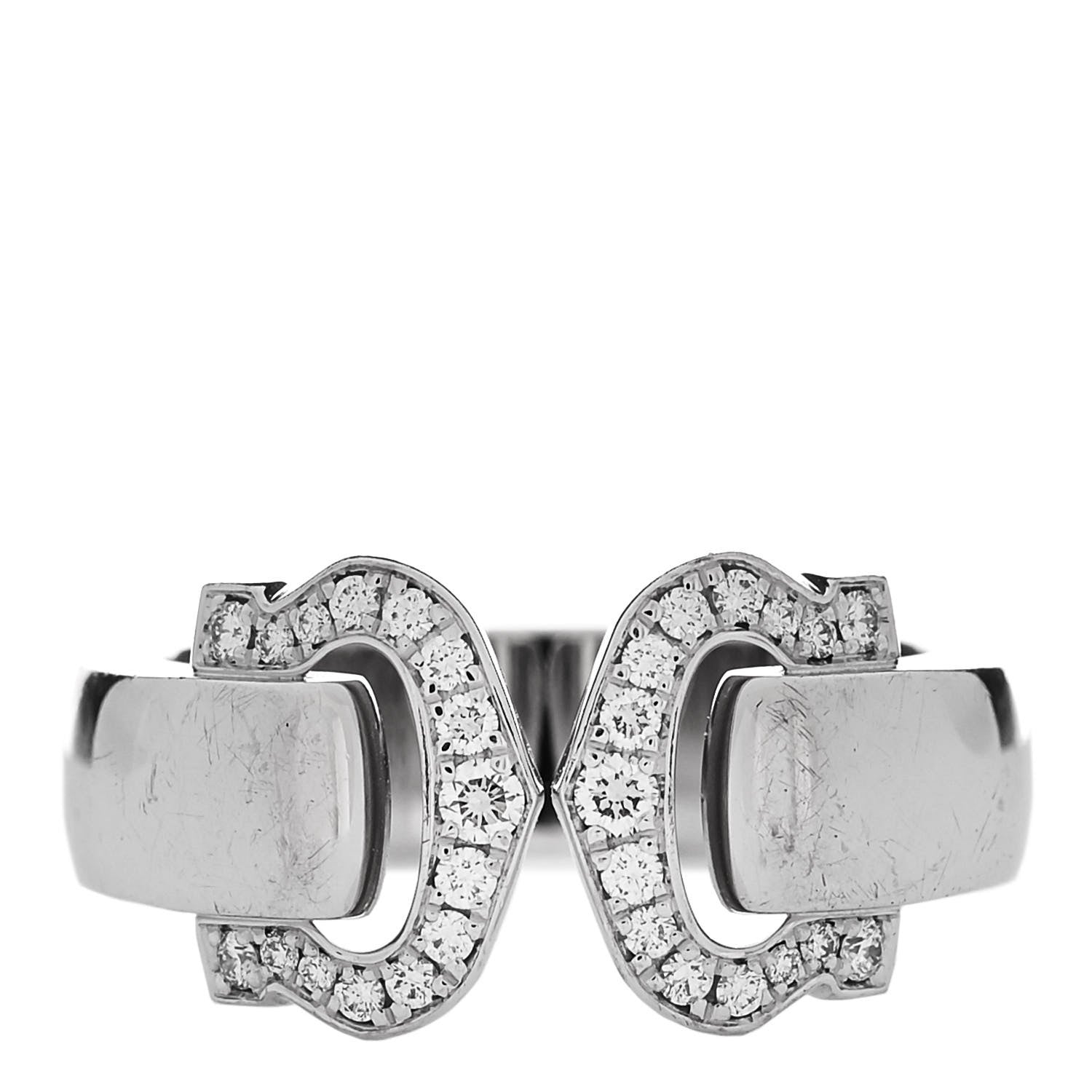 Cartier 18K White Gold Diamond C De Cartier Ring 50 5.5 1 of 4