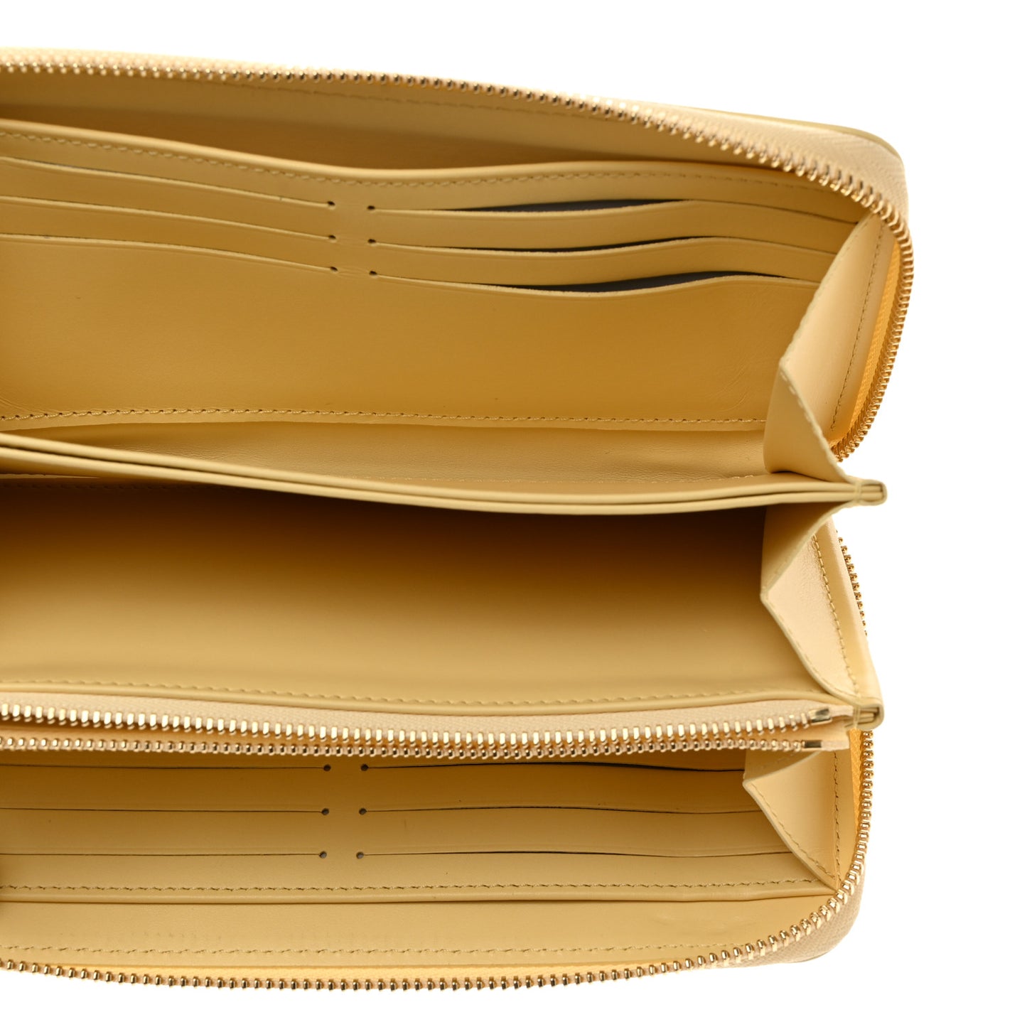 Calfskin Nanogram Embossed Zippy Wallet Jaune
