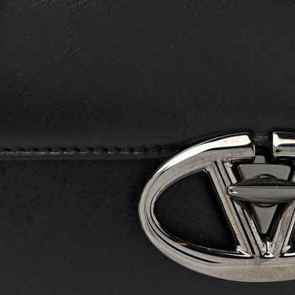 Valentino Garavani Crinkled Calfskin Vlogo Locker Shoulder Bag Black 8 of 12