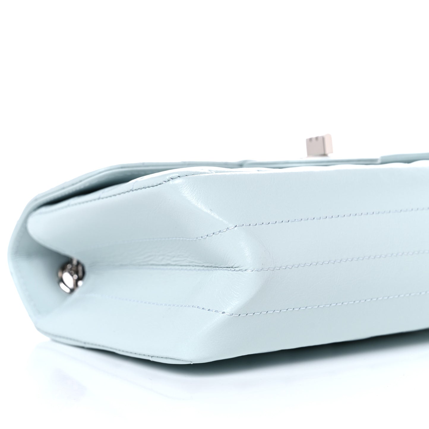 Aged Calfskin Chevron Quilted 2.55 Reissue Mini Flap Light Blue