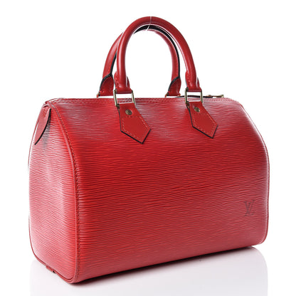 Louis Vuitton Epi Speedy 25 Castillan Red 3 of 15