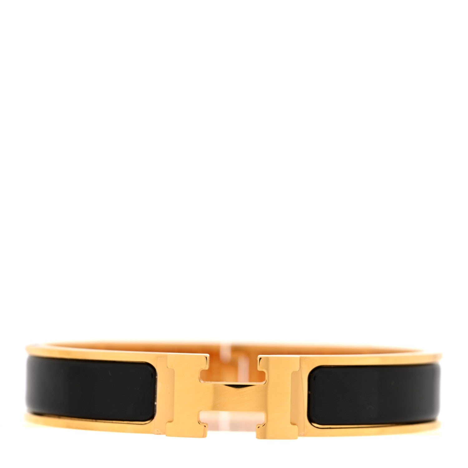 Hermes Enamel Narrow Clic Clac H Bracelet GM Black 1 of 5