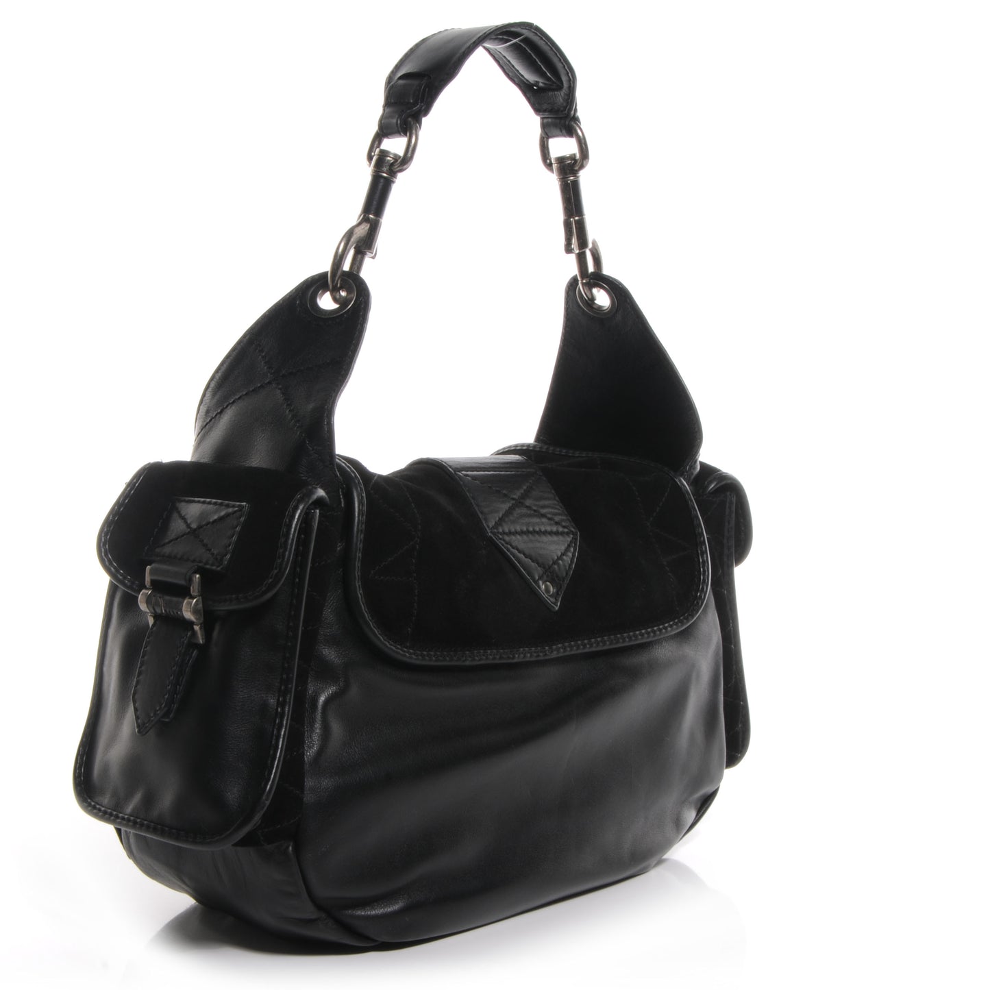 Leather Suede Rebelle Hobo Black