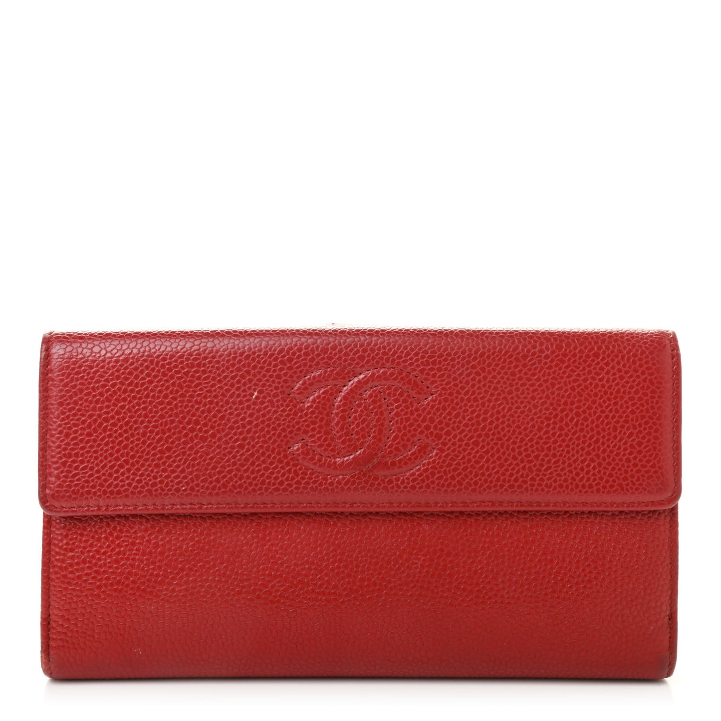 Caviar Timeless CC Large Flap Wallet Red