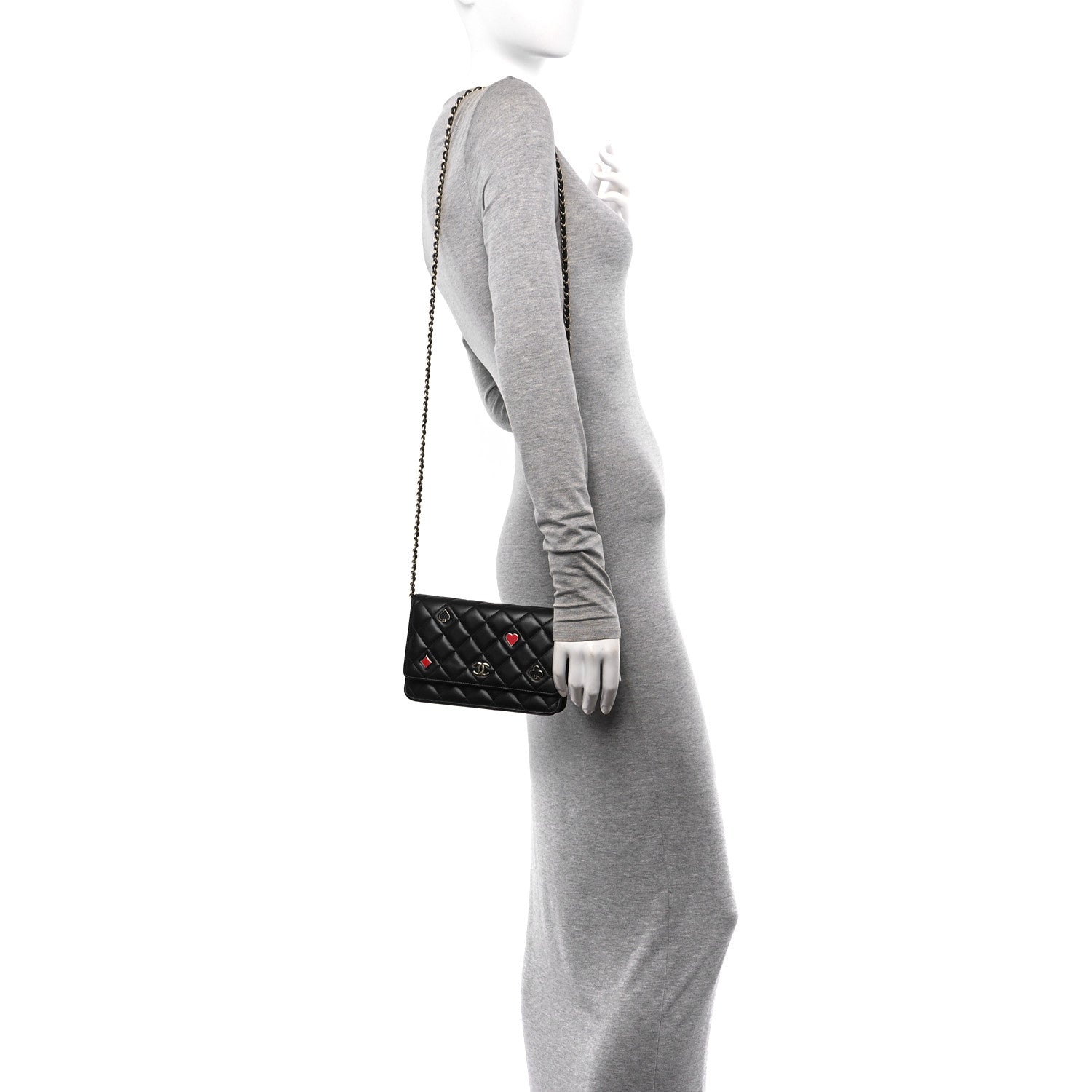 Chanel Lambskin Quilted Enamel Coco Casino Wallet On Chain WOC Black 2 of 12