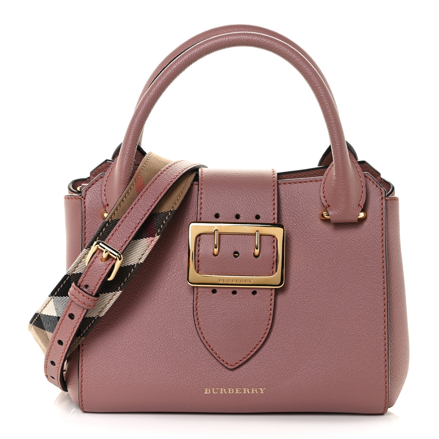 Burberry Soft Grain Calfskin Small Buckle Tote Dusty Pink 1 of 12