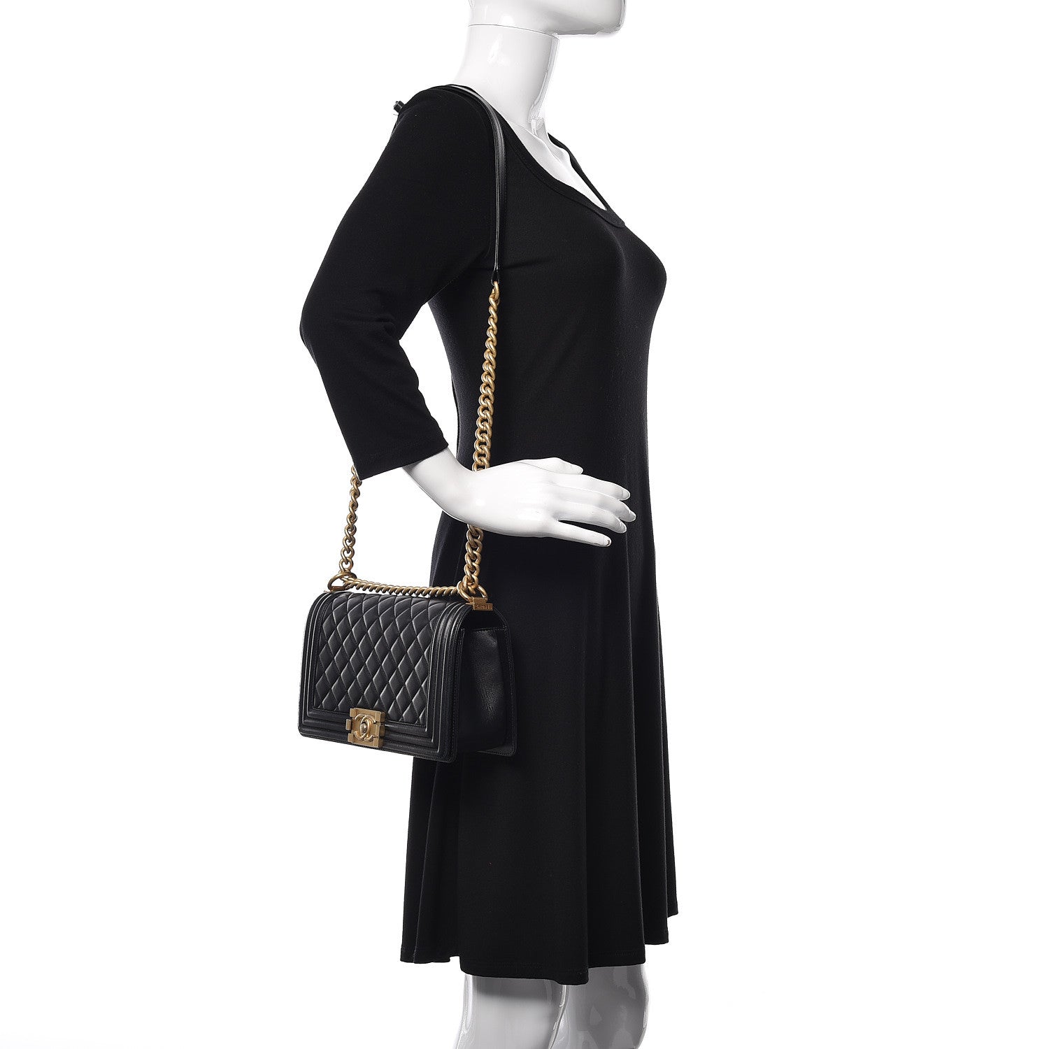 Chanel Lambskin Quilted Medium Boy Flap Black 2 of 14