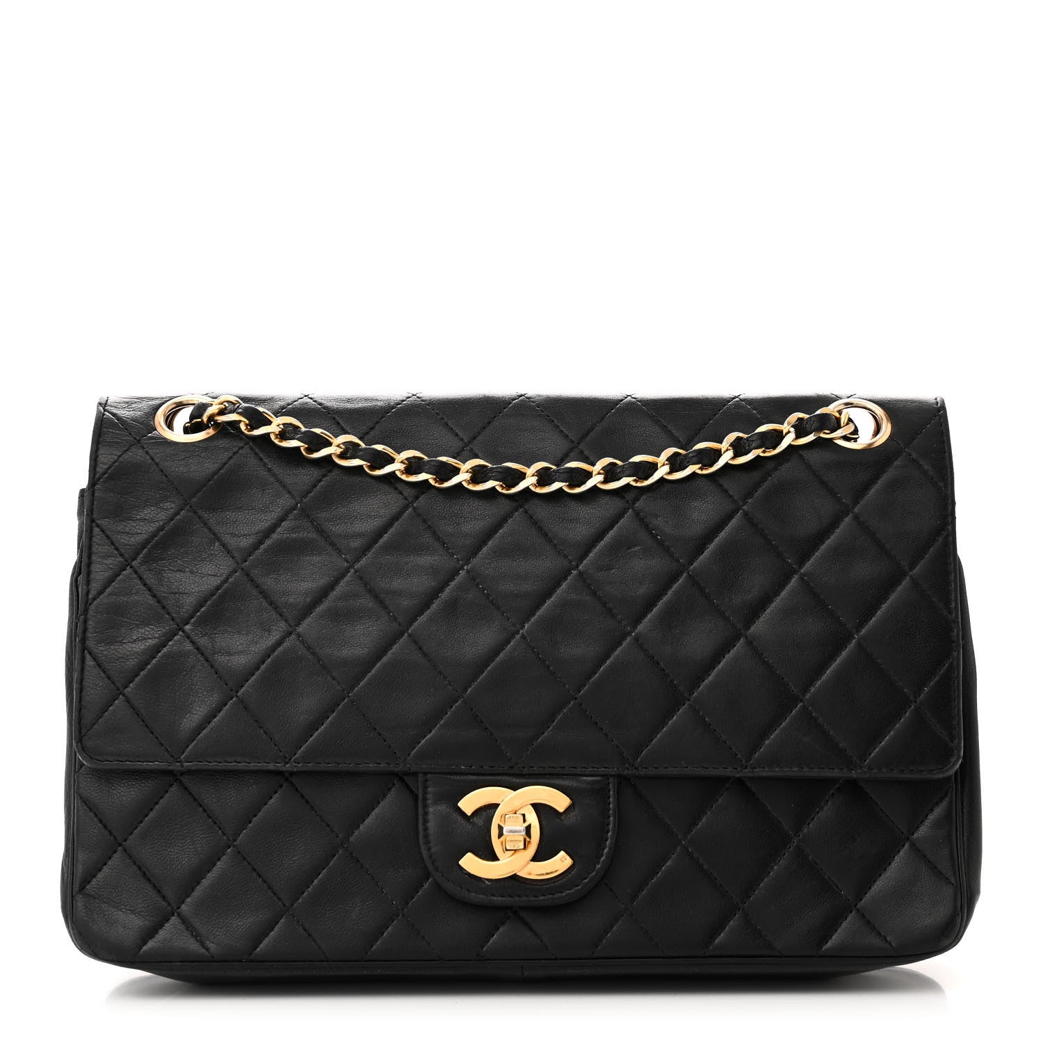 Chanel Lambskin Quilted Medium Double Flap Black 1 of 10